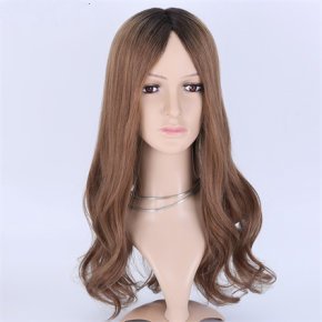 Stock Piece Brown Brazilian 5X5＂Mono Top Open Wefted Wigs