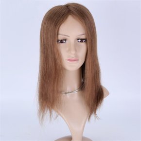 Medium Golden Brown Slavic Virgin Hair Medical Wigs