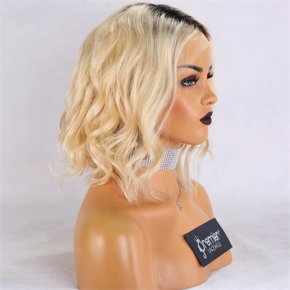 Dark Root Bleach Blonde Body Wave 13x4 Lace Front Wigs