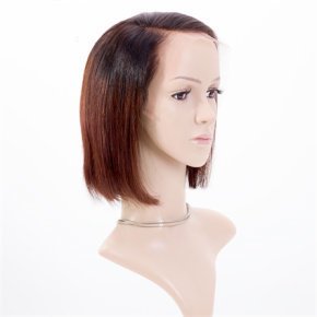 Remy Hair BOB Brown with Subtle Roots 13X4 Lace Front Wigs