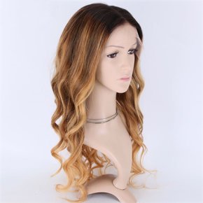 Ash Brown Dark Roots Wave 13X6 HD Lace Front Wigs