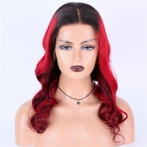 Custom Dark Roots Red Wave 13X6 HD Lace Front Wig