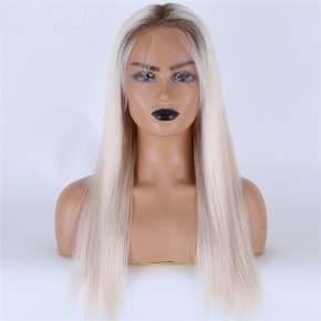 Golden Brown Roots White 13X6 HD Lace Front Wigs