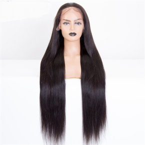 Straight Natural Black Remy Hair 13X6 Lace Front Wigs