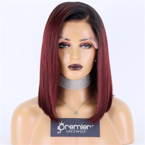 Italian Yaki 130% Reddish Brown 13X6 HD Lace Front Wigs