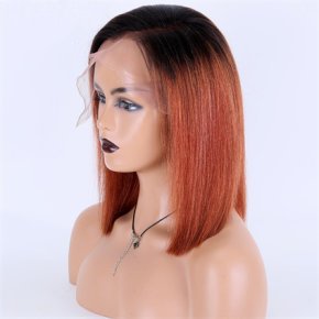 Light Ash Brown Dark Rooted Yaki 13X6 HD Lace Front Wigs