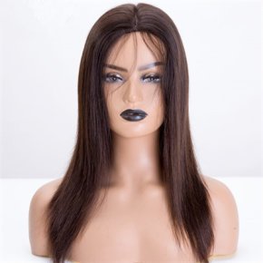 Slavic Virgin Hair Black Brown Shade Glueless Jewish Wigs
