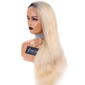 26‘’ Remy Hair #613 With Dark Root Full Lace Wigs