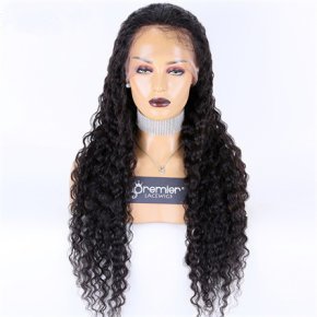 Spanish Wave Natural Black Full Hand-Tied Wigs