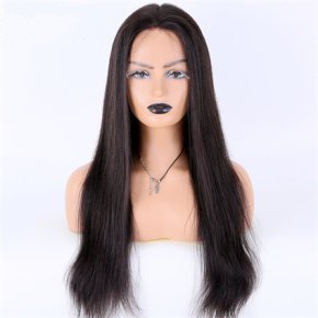 Single Knots Natural Black 150% Density 5“ HD Lace Top Wigs