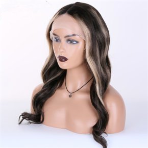 Remy Hair Dark Brown With #613 130% Dentisy HD Full Lace Wigs
