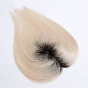 Short Hair White with Dark Root 3X5＂Mono Toppers