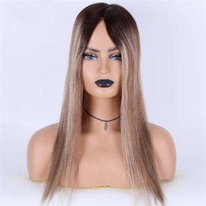 Brazilian Hair Brown Highlight Blonde 5X6.5＂Mono Toppers