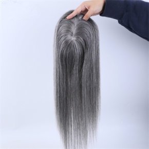 Highest Quality Virgin Hair Off Black Mix White 5X6.5＂Mono Toppers