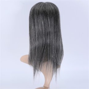 Stock Brazilian Hair Off Black Mix White 5X6.5＂Mono Toppers