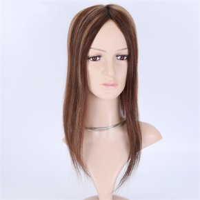 Brazilian Hair Highlight Brown 130% Density 5X6.5＂Mono Toppers