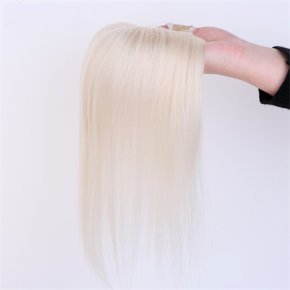 3X5＂Virgin Slavic Hair Platinum Blonde Silk Base Toppers