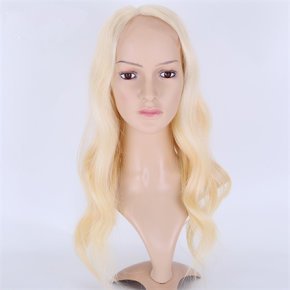 7X8＂Top Quality Bleach Blonde Lace Front Toppers