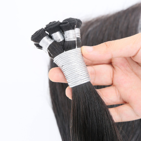 Remy Human Hair Natural Color Hand Tied Weft