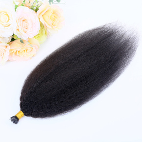 20'' Kinky Straight Keratin Y-tip Hair Extension