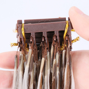 Brown Piano Color Blonde 6D Hair Extension